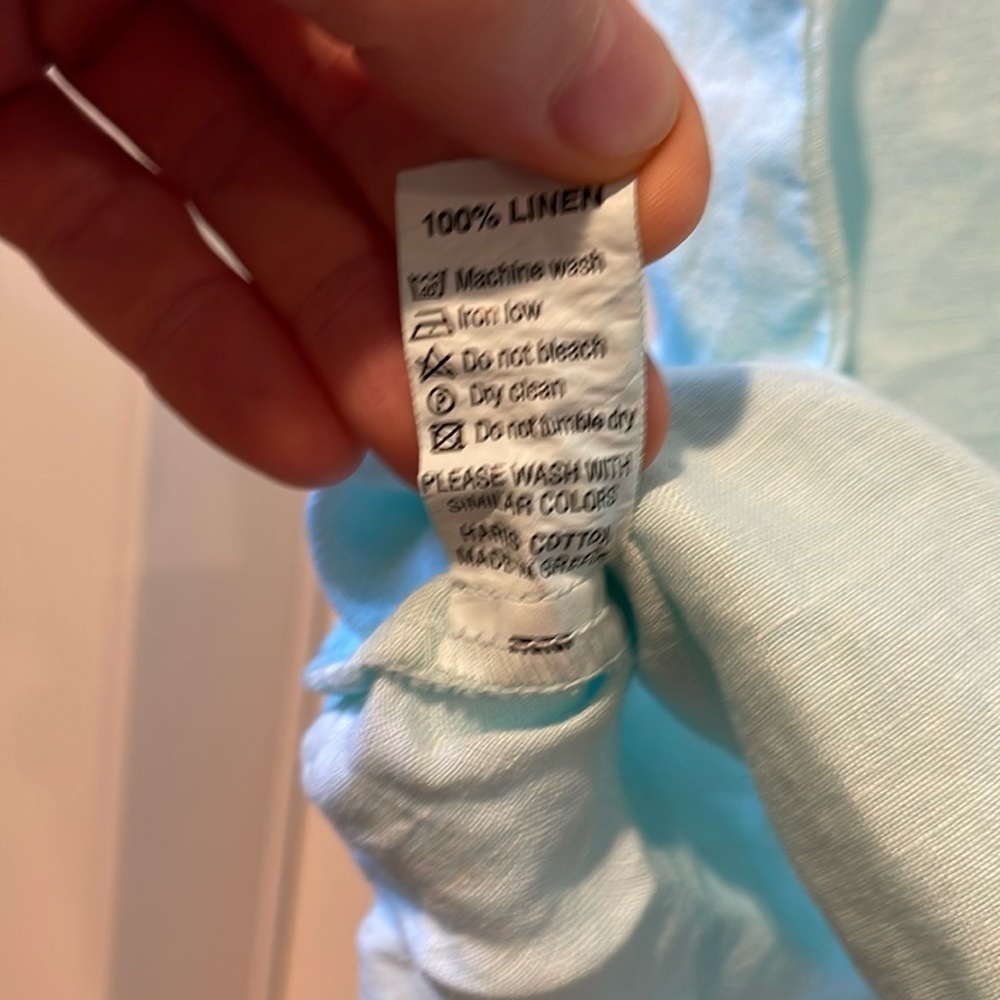 Haris Cotton Blue Linen Shirt - Picture 4 of 5